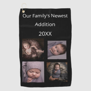 Personalized 4-iimage Our Family's Newest Addition Golf Towel