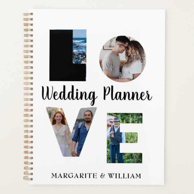 Personalized 4-Image Dated Wedding Planner (Front)