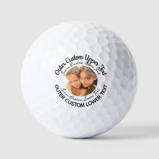 Personalized 4-Line Text Photo Logo Golf Balls (1) (Front)