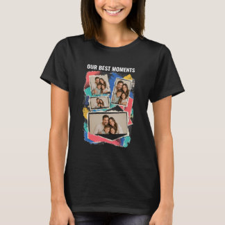 Personalized 4 Photo Best Moments Collage T-Shirt