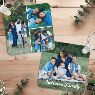 Personalized 4 Photo Collage Custom Modern Family Keychain