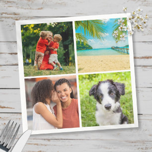 Personalized 4 Photo Collage Napkin