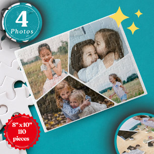 Personalized 4-Photo Collage Puzzle 8" x 10"