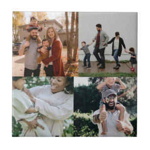 Personalized 4 Photo Collage Tile