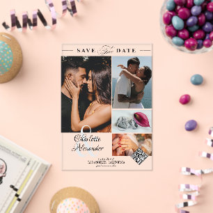 Personalized 4 Photo Collage Wedding Save the Date Acrylic Invitations