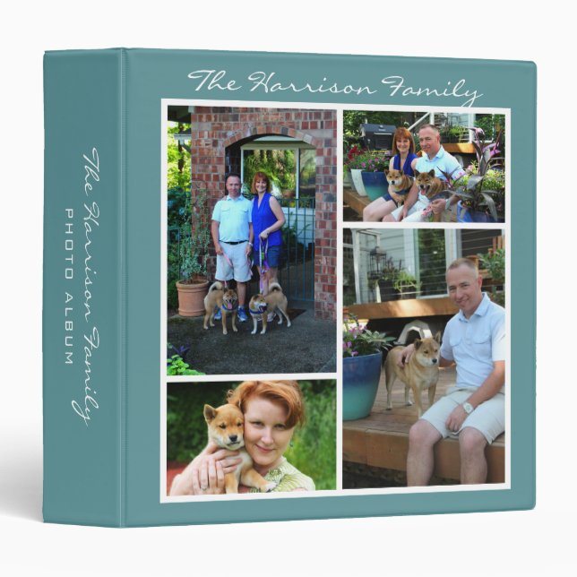 Personalized 4 Photo Family Collage Binder (Front/Spine)