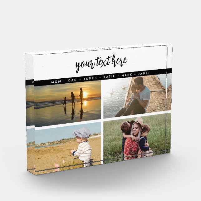 Personalized 4 Photo Family Love Memories  (Left)