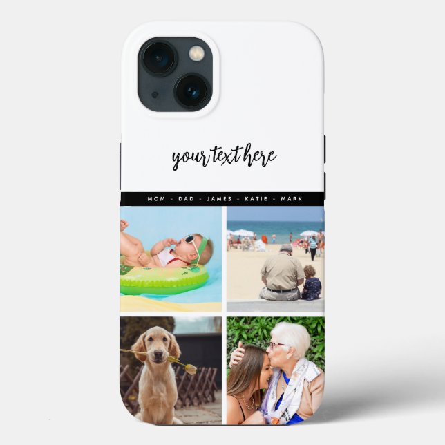 Personalized 4 Photo Family Love Memories Keepsake Case-Mate iPhone Case (Back)