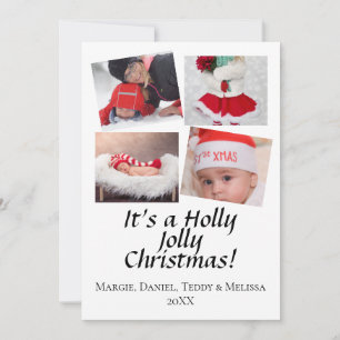 Personalized 4-Photo HOLIDAY CARD  with Ornaments