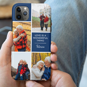 Personalized 4 Photo Love is a Wonderful Thing iPhone 12 Case