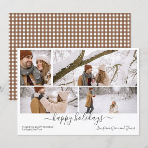 Personalized 4 Photo Merry Christmas Holiday Card