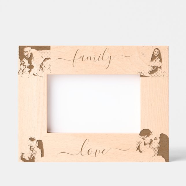 Personalized 4 photo script etched frames (Front)