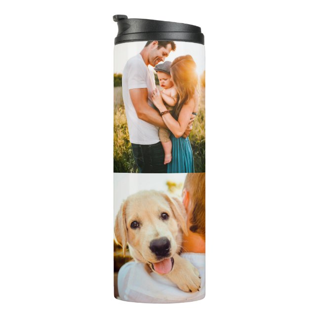 Personalized 4 Photo Thermal Bottle Template (Rotated Right)