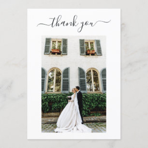Personalized 4 Photo Wedding Thank You Script Card