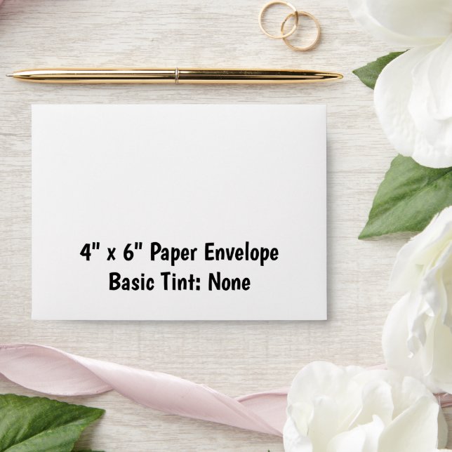 Personalized 4" x 6" Basic Paper  Envelope (Wedding)