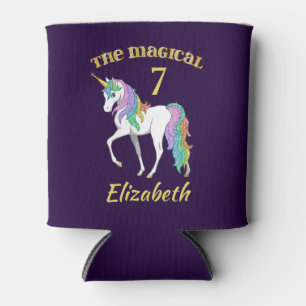 Personalized 4th 5th 6th 7th 8th Birthday Unicorn Can Cooler