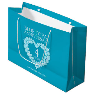 Personalized 4th anniversary photo gift bag