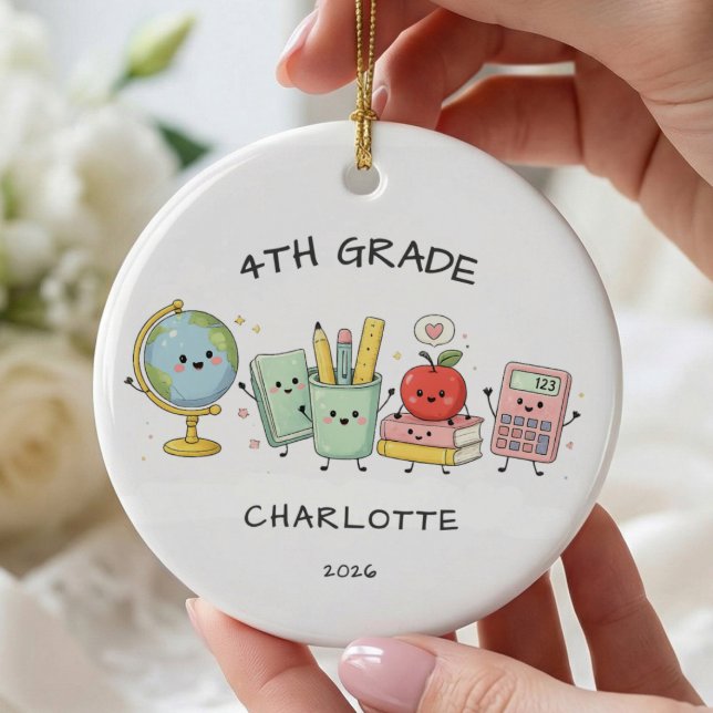 Personalized 4TH Grade Girl Ceramic Ornament (Creator Uploaded)