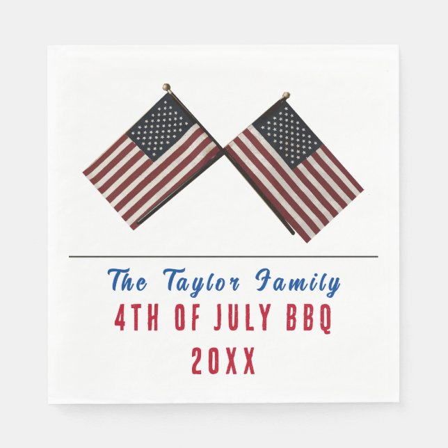 Personalized 4th of July American Flag Napkin (Front)