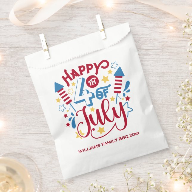 Personalized 4th of July BBQ Favour Bag (Clipped)