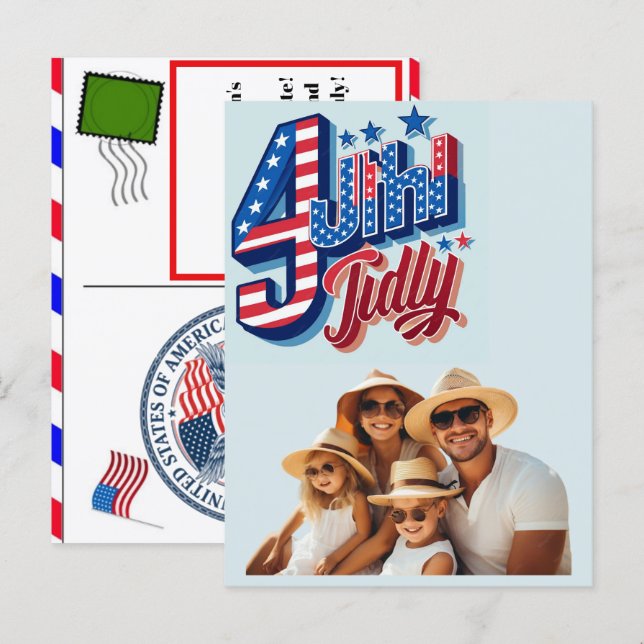 Personalized 4th of July Birthday Cards  (Front/Back)