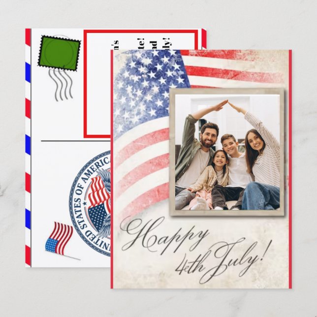 Personalized 4th of July Birthday Cards  (Front/Back)
