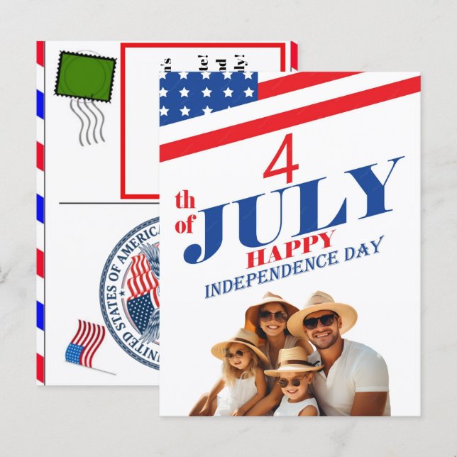 Personalized 4th of July Birthday Cards 2026 (Front/Back)
