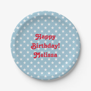 Personalized 4th of July Birthday party plates