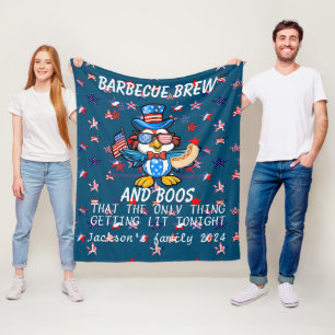 Personalized 4th of July funny saying Fleece Blanket