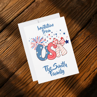 Personalized 4th of July Invitation