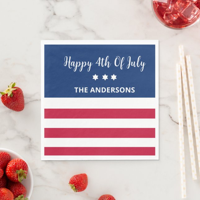 Personalized 4th Of July Paper Napkins (Insitu)