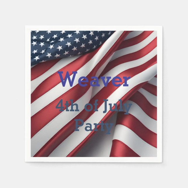Personalized 4th of July Party Napkin (Front)
