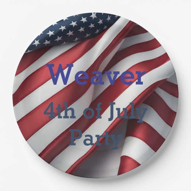 Personalized 4th of July Party Paper Plate (Front)