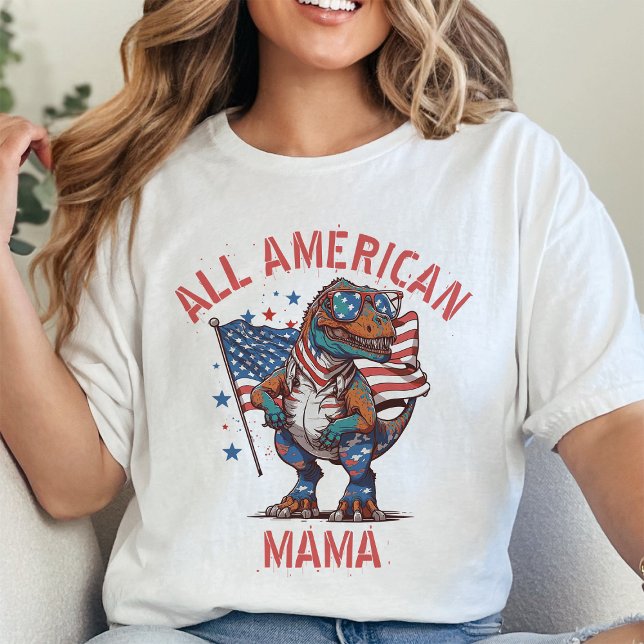 Personalized 4th Of July Patriot Dinosaur Matching T-Shirt (Creator Uploaded)