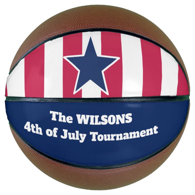 Personalized 4th of July/Star and Stripes Basketball (Front)
