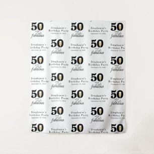 Personalized 50 and Fabulous Birthday Backdrop Tapestry