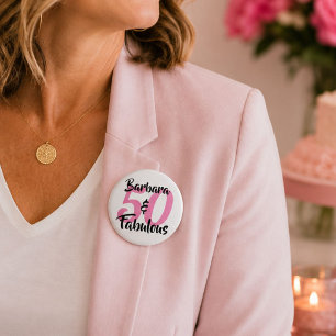 Personalized 50 & Fabulous Birthday Button Pin