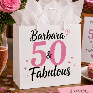 Personalized 50 & Fabulous Birthday Gift Bags