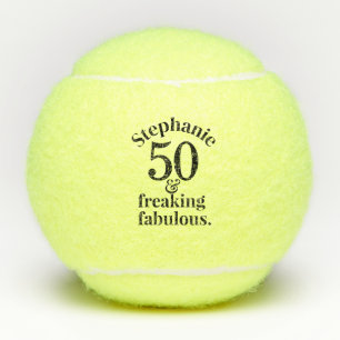 Personalized 50 & Fabulous Birthday Tennis Balls