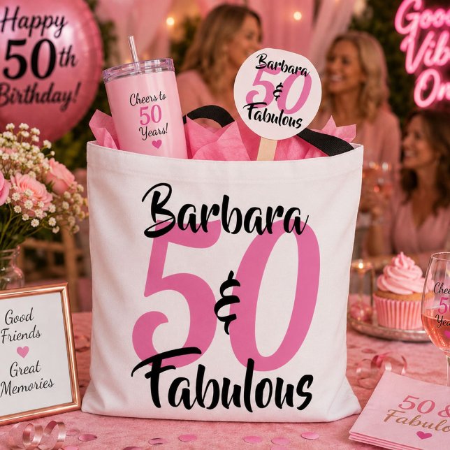 Personalized 50 & Fabulous Birthday Tote Bag (Creator Uploaded)