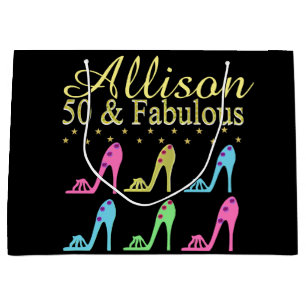 PERSONALIZED 50 & FABULOUS SHOE QUEEN GIFT BAG