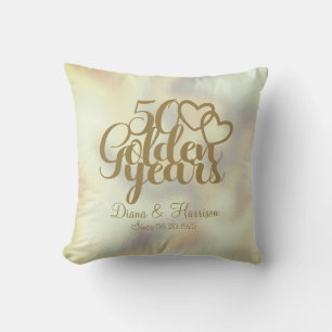 Personalized 50 Golden Years Anniversary  Throw Pillow