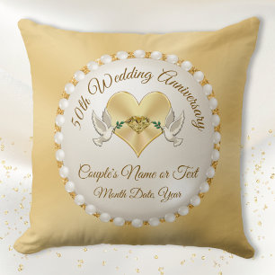 Personalized, 50 years Married Gift, Anniversary Throw Pillow