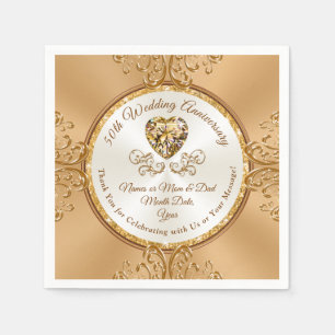 Personalized 50th Anniversary Cocktail Napkins