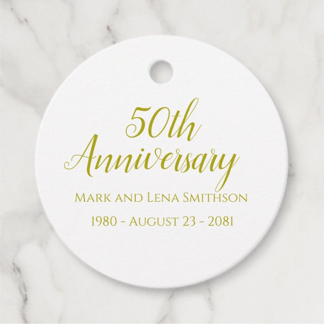 Personalized 50th Anniversary Favour Tags (Front)