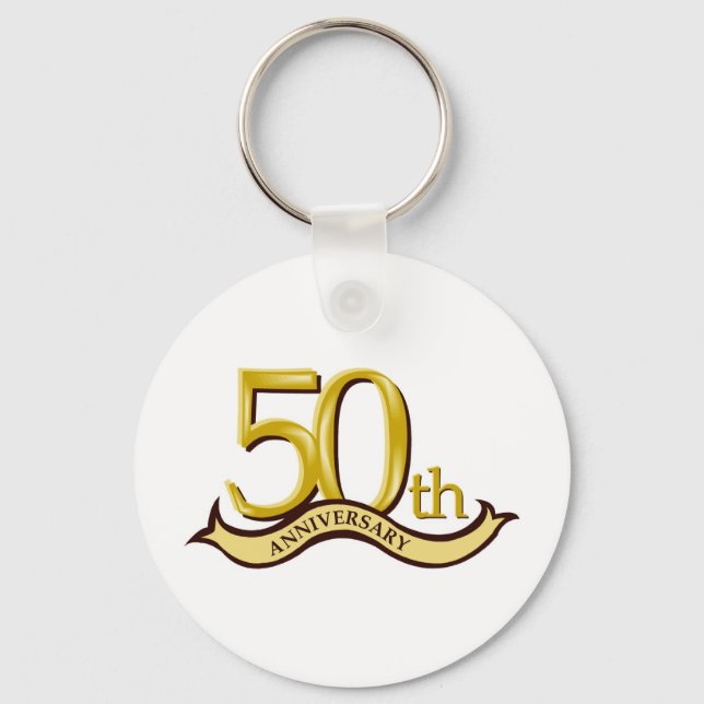 Personalized 50th Anniversary Gift Keychain (Front)