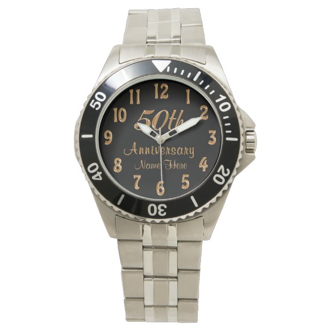 Personalized 50th Anniversary Gifts for Him or Her Watch (Front)