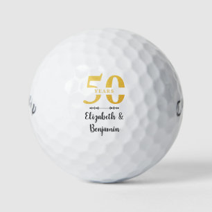 Personalized 50th Anniversary Golden Wedding Gift Golf Balls
