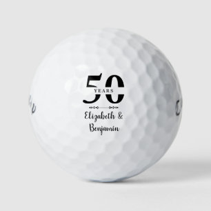 Personalized 50th Anniversary Golden Wedding Gift Golf Balls