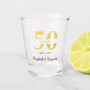 Personalized 50th Anniversary Golden Wedding Gift Shot Glass